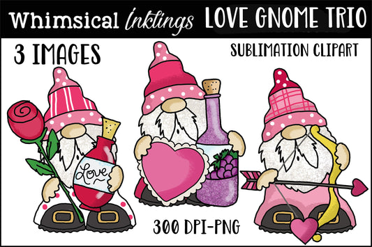 Love Gnome Trio Sublimation| Valentines Day