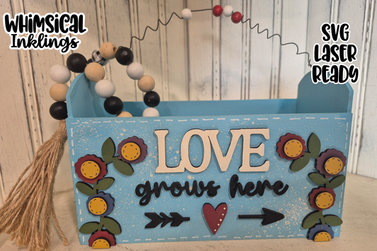 Love Grows Here Box Laser SVG