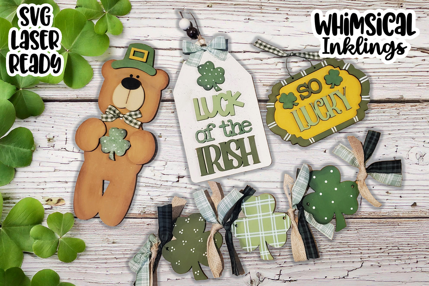 Luck Of The Irish Bear Laser SVG Set| Saint Patricks Day Laser SVG