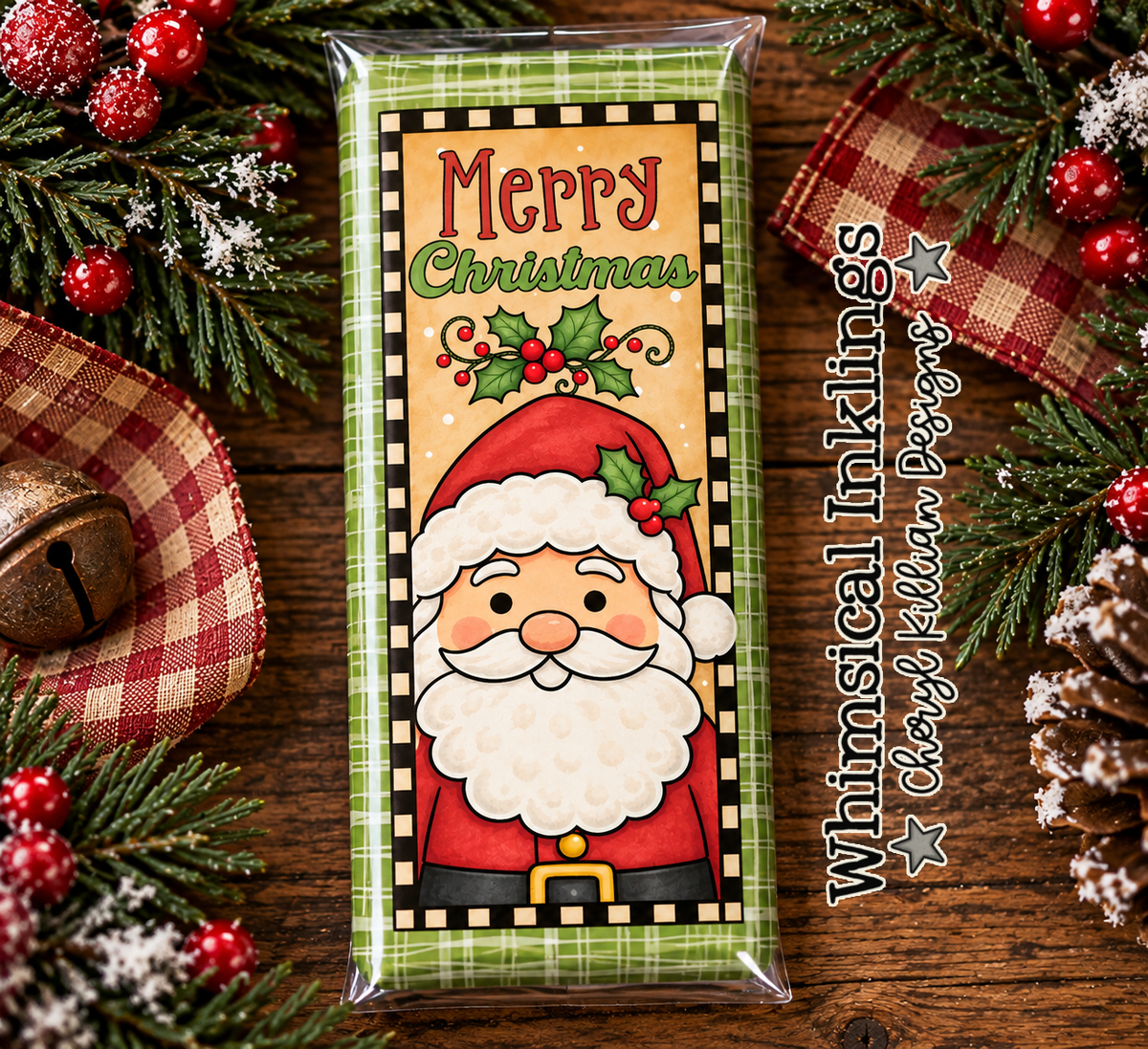 Merry Christmas Santa Candy Bar Wrapper