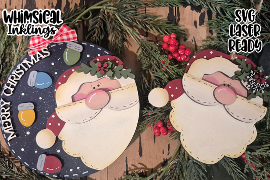 Merry Christmas Santa Ornaments Laser SVG