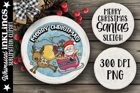 Merry Christmas Santas Sleigh Sublimation