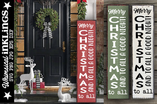 Merry Christmas To All Vertical Sign SVG| Christmas SVG