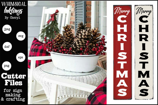 Merry Christmas Vertical Sign SVG| Christmas SVG