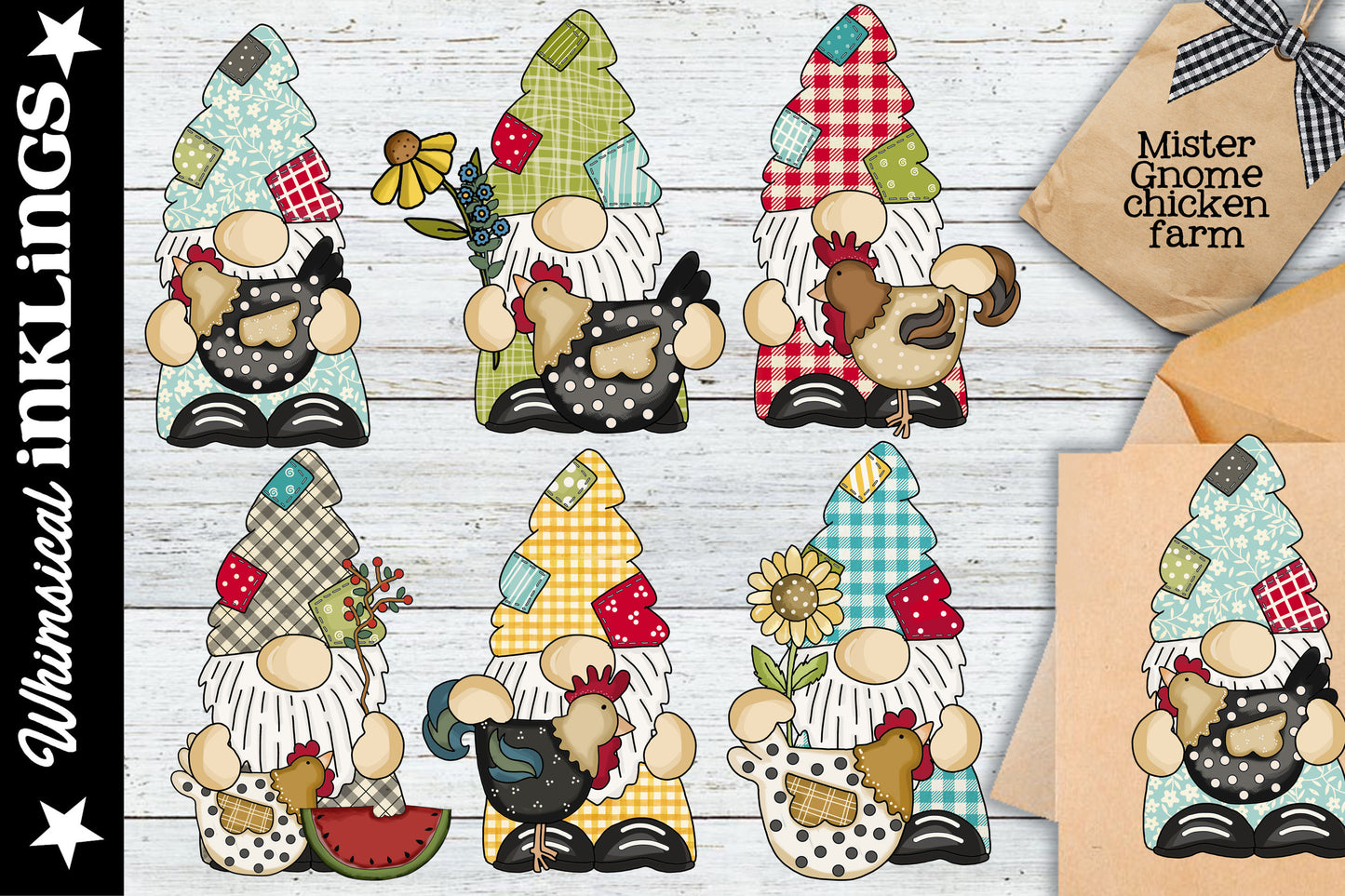 Mister Gnome Chicken Farm Sublimation Clipart