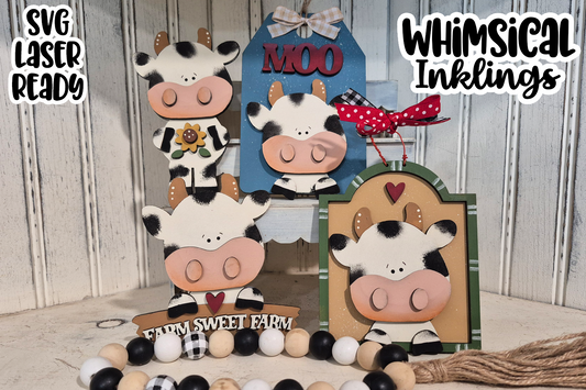 Moo Cow Laser SVG Set| Farmhouse Laser SVG