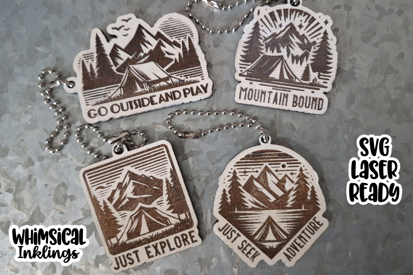 Mountain Bound Keychains Collection Two Laser SVG