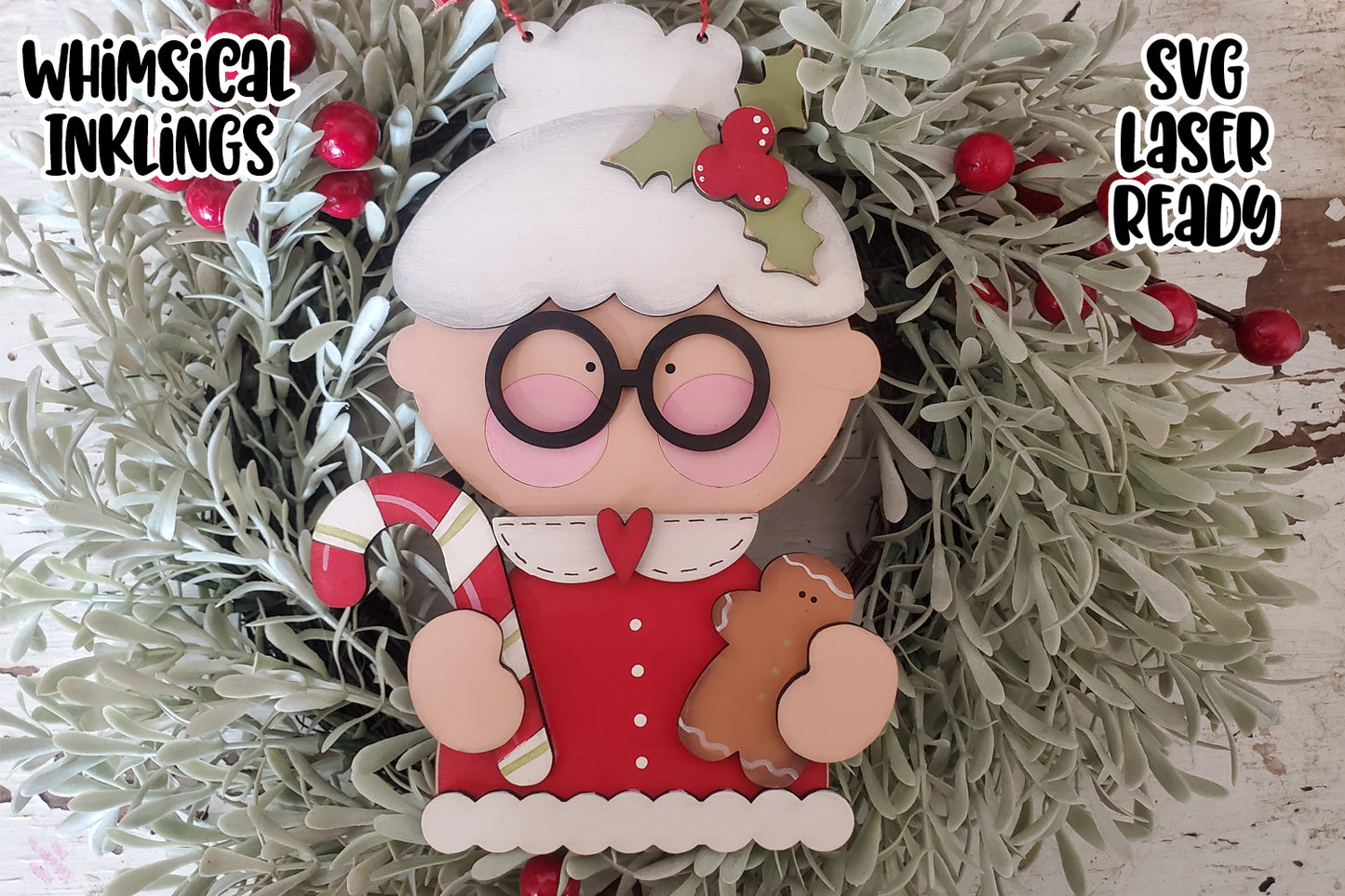 Mrs. Claus Christmas Sweets Ornament Laser SVG| Christmas Laser SVG