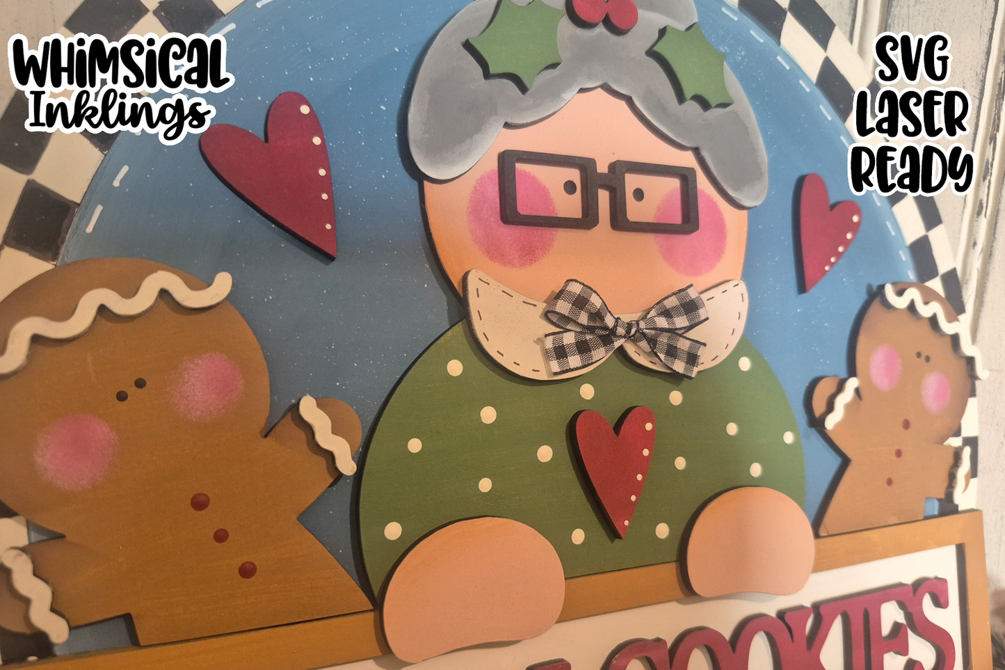 Mrs. Claus Fresh Cookies Sign Laser SVG