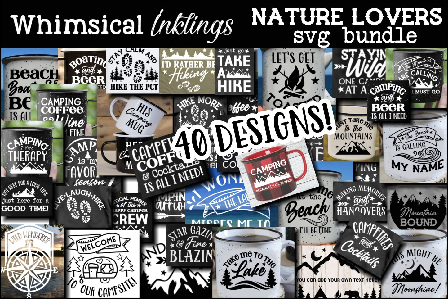 Nature Lovers SVG Bundle |Camping Bundle| Hiking|