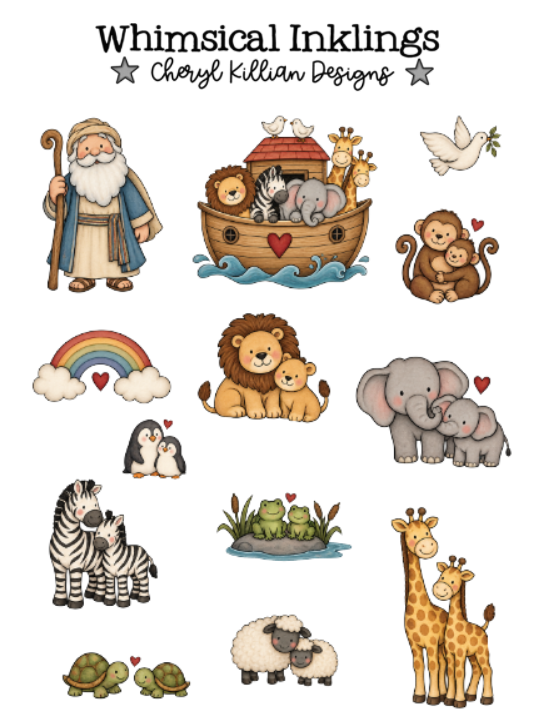 Noahs Ark Sticker pack| Christian Stcikers