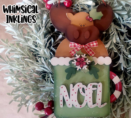 Noel Moose Ornament DIY Wood Kit