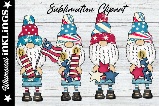 Norman The Gnome Loves America Sublimation| Patriotic