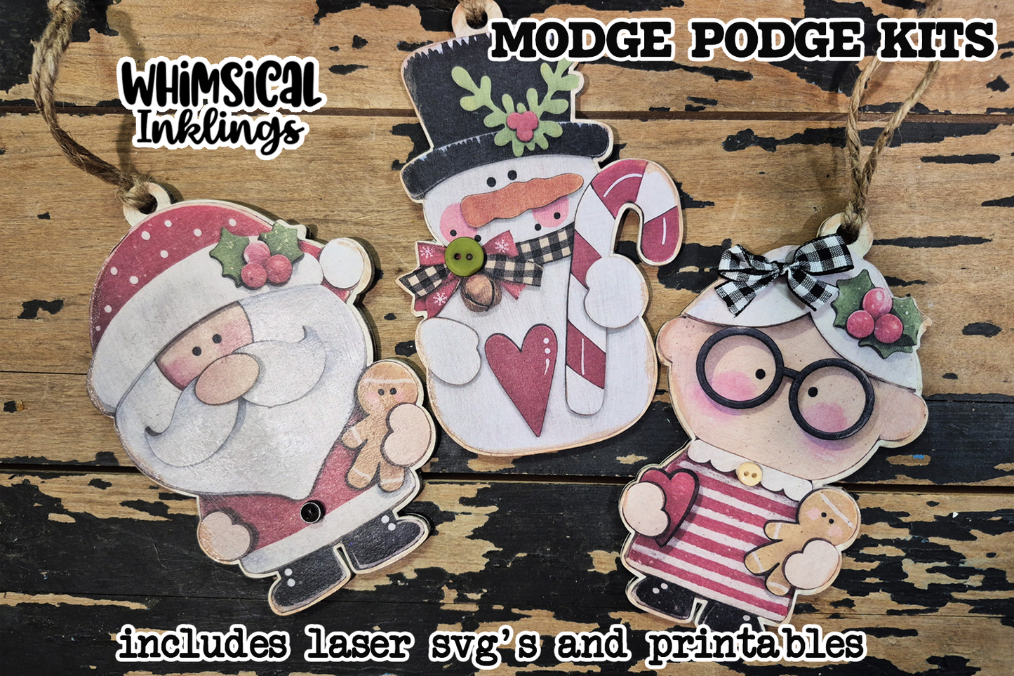 North pole Pals Modge Podge Ornaments SVG's And Printables