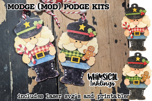 Nutcracker Duo Ornaments SVG's and matching Modge Podge Printables| Laser SVG