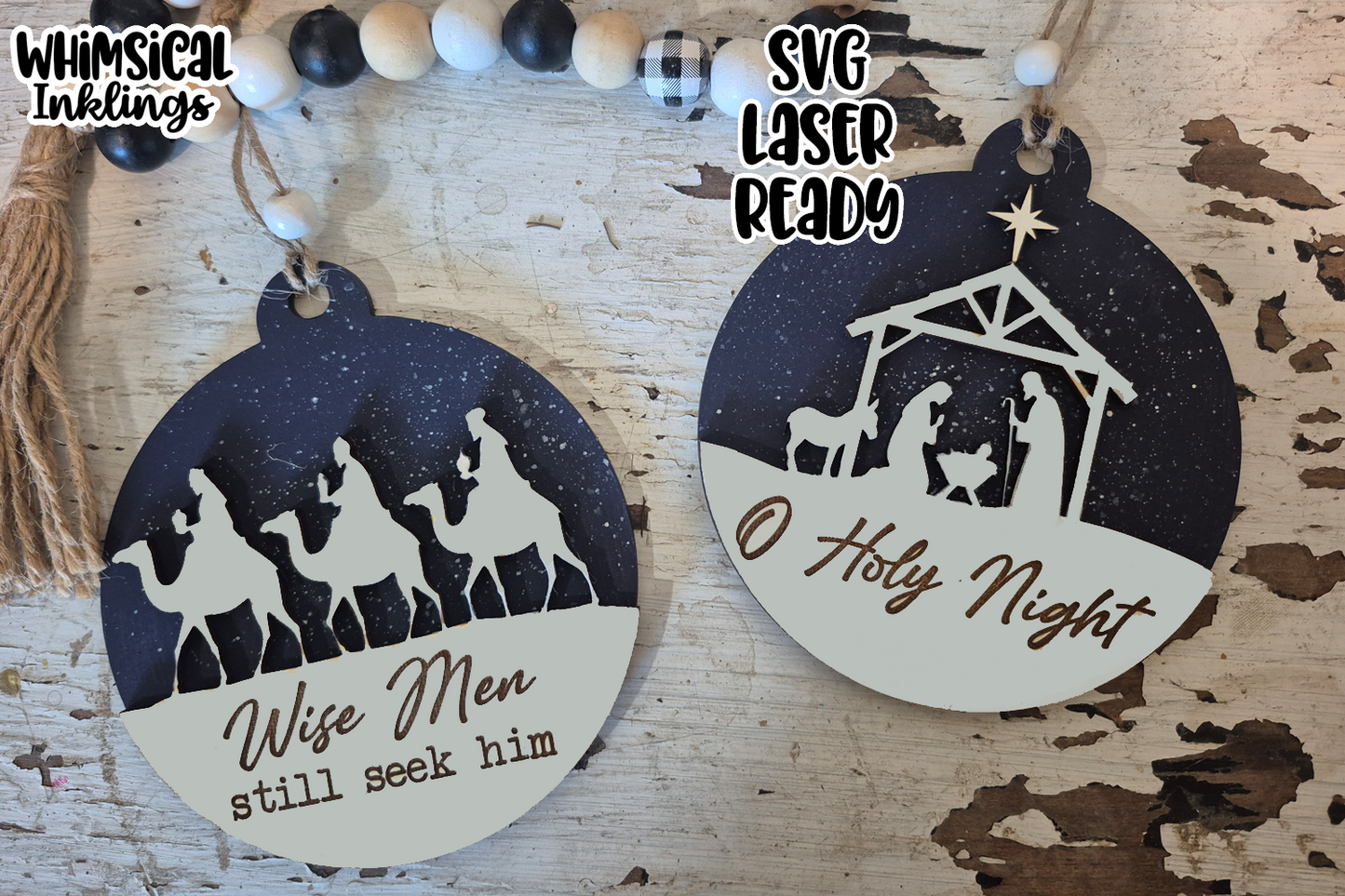 O Holy Night Ornaments Laser SVG
