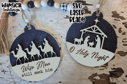 O Holy Night Ornaments Laser SVG