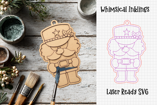 Paint Me Little Nutcracker Ornament Laser SVG