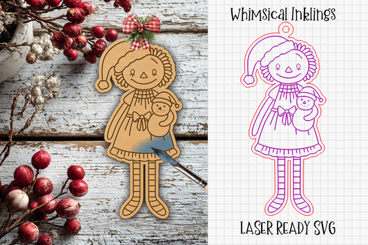 Paint Me Prim Snowman Annie Ornament Laser SVG