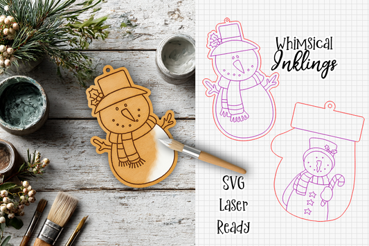 Paint Me Snow Pals Ornaments Laser SVG