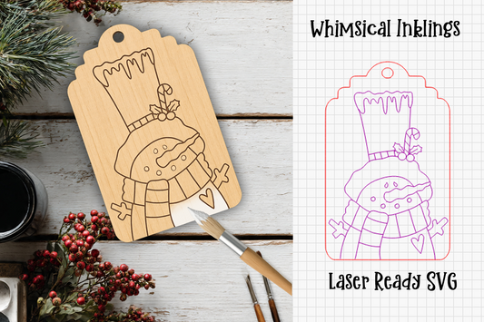 Paint Me Top Hat Snowman Ornament Laser SVG