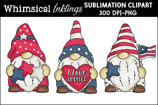 Patriotic Gnome Sublimations| Fourth of July