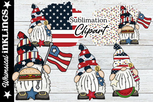 Patriotic Party Gnomes Sublimation| Americana| Patriotic