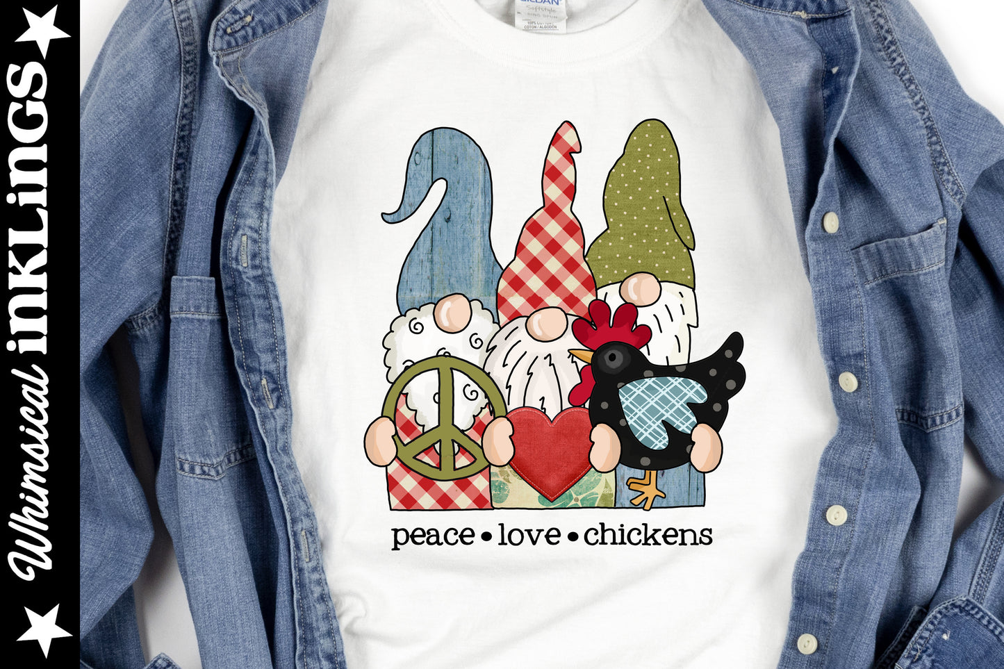 Peace Love Chickens Gnomes Sublimation