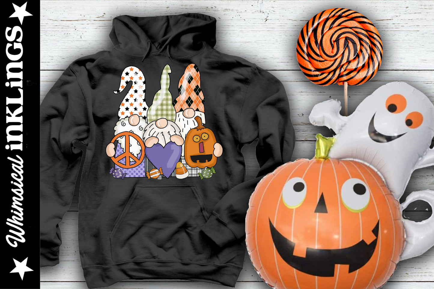 Peace Love Halloween Gnomes Sublimation