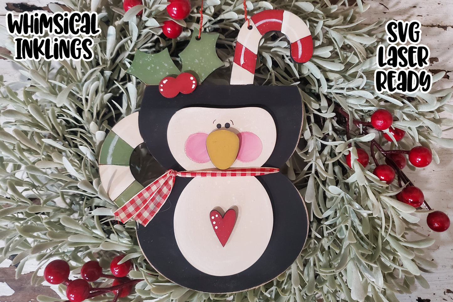 Penguin Mug Ornament Laser SVG | Christmas Laser SVG