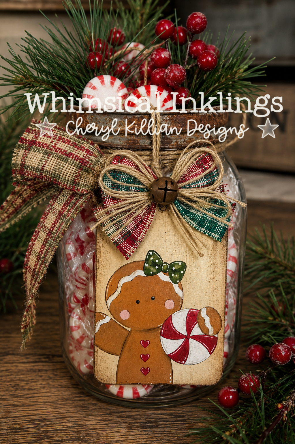 peppermint Gingerbread Tag Laser SVGH| Christmas Laser SVG