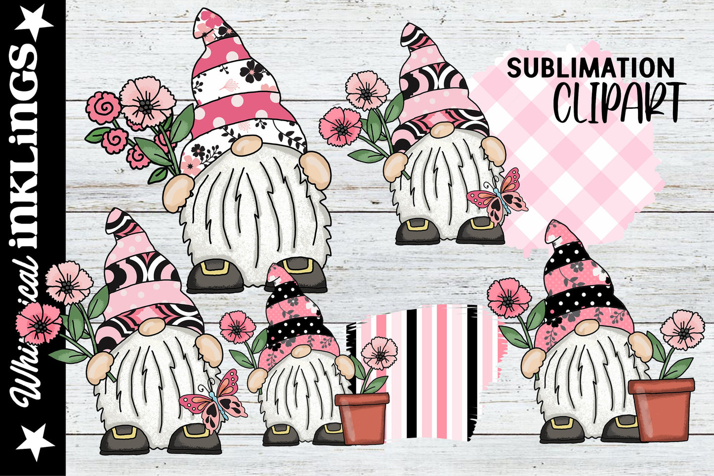 Pink Poppy Gnomes Sublimation| Spring