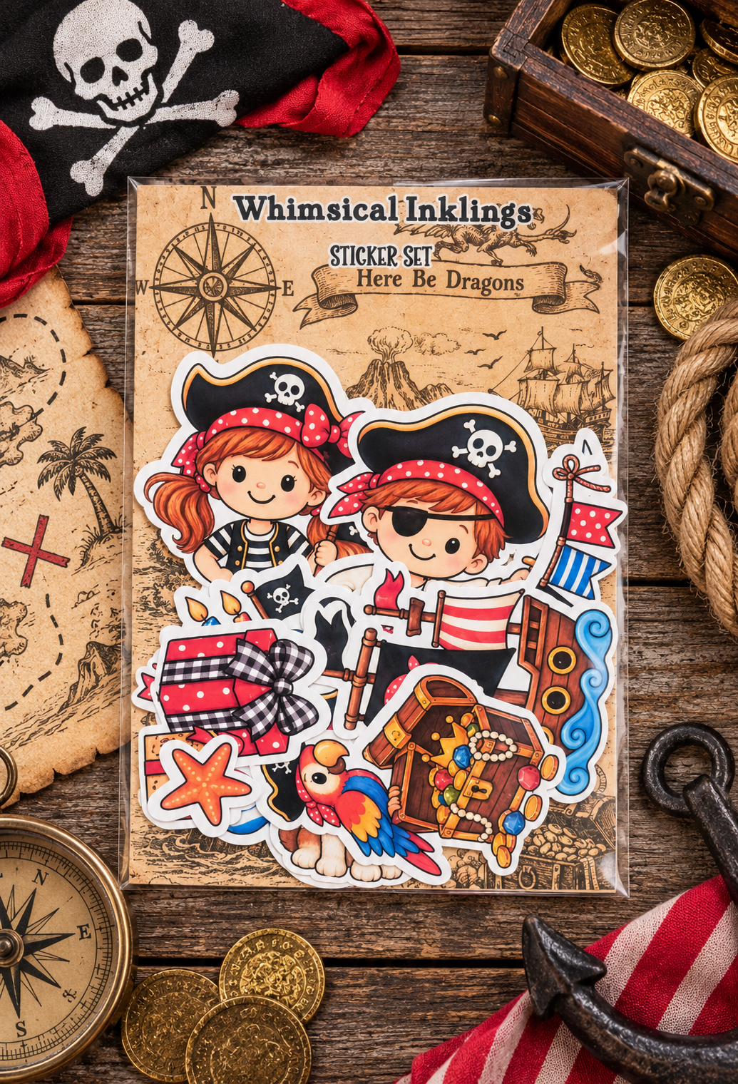 Pirate Birthday Sticker Pack| Birthday Stickers