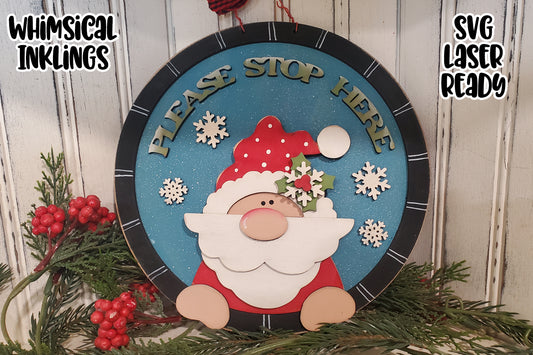 Please Stop Here Santa Sign Laser SVG| Christmas Laser SVG