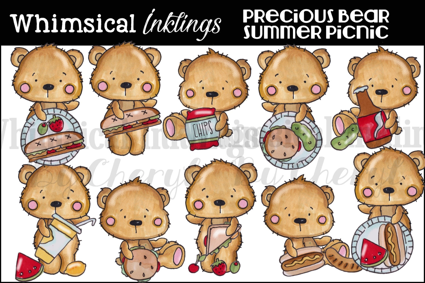 Precious Bears Clipart Bundle| Bear Sublimation Bundle|