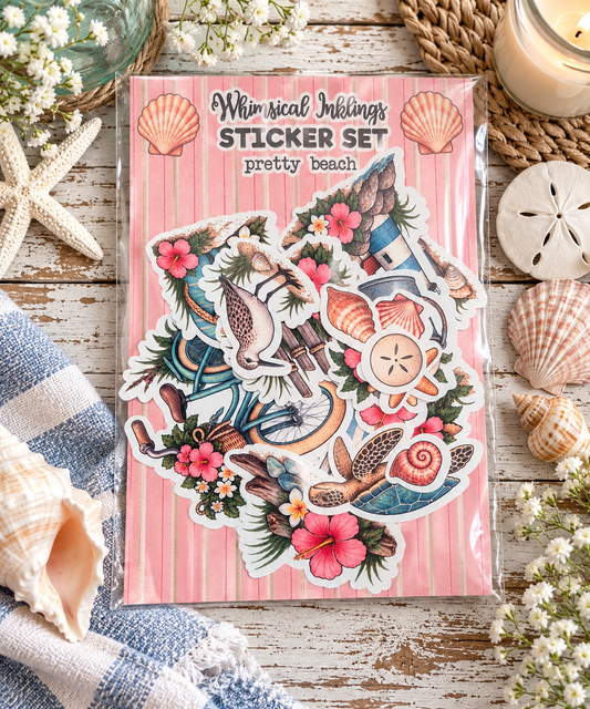 Pretty Beach Sticker pack| Beach Stickers