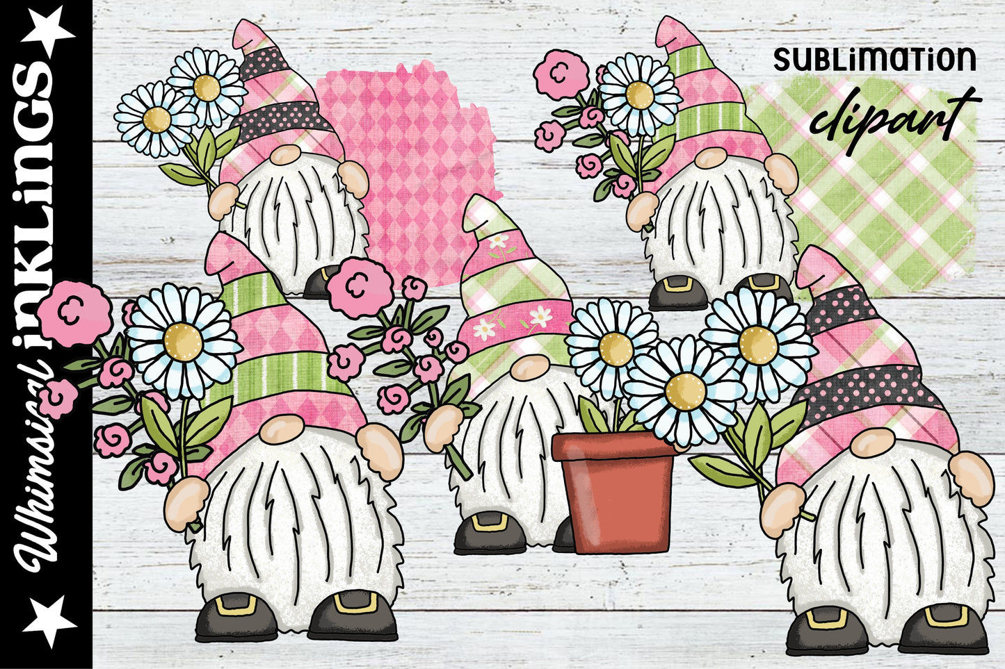 Pretty Daisy Gnomes Sublimation