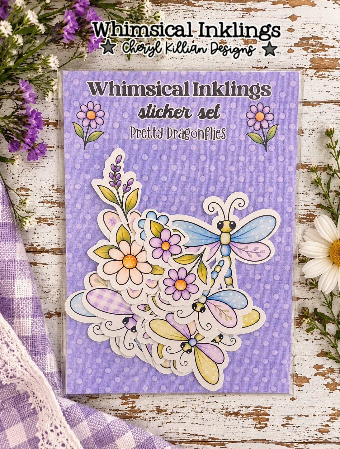 Pretty Dragonflies Sticker pack |Dragonfly Stickers