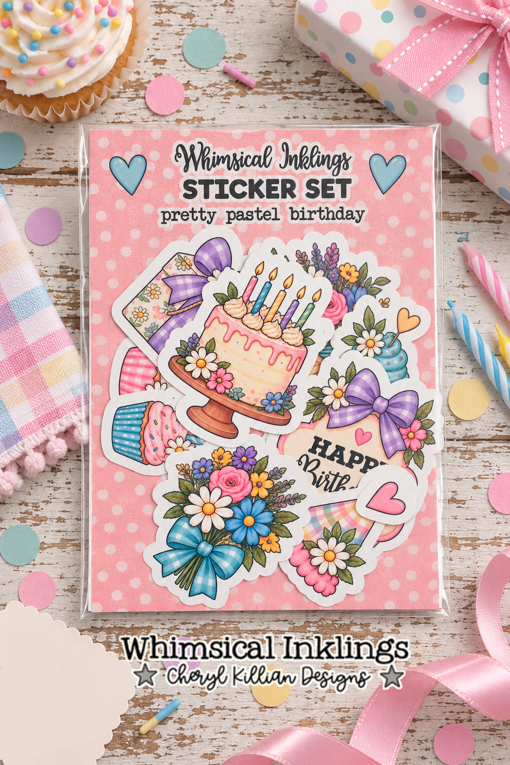 Pretty Pastel Birthday Sticker Pack| Birthday Stickers