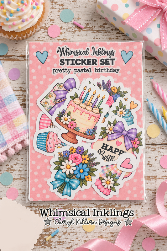 Pretty Pastel Birthday Sticker Pack| Birthday Stickers