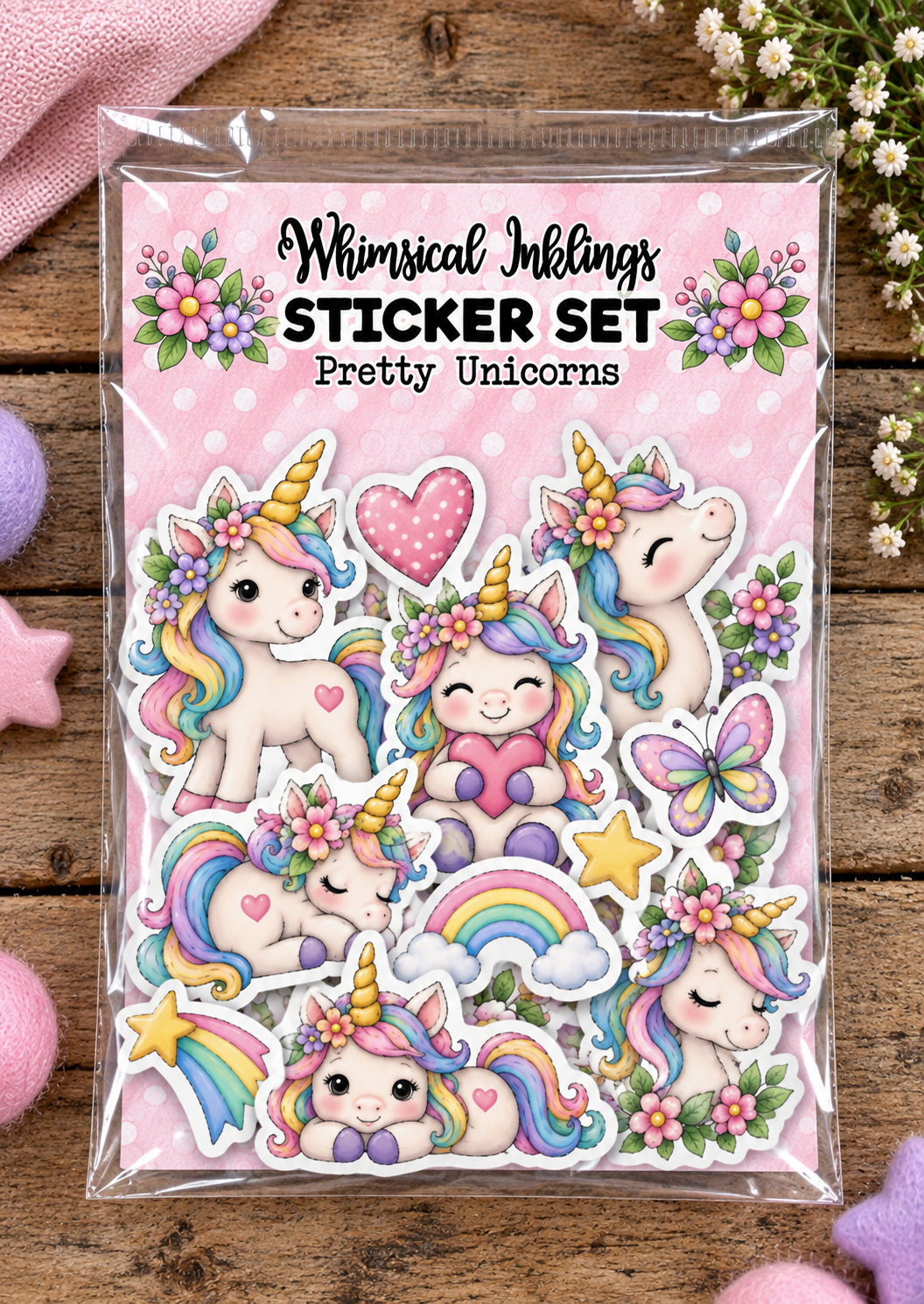 Pretty Unicorn Sticker Pack| Unicorn Stickers