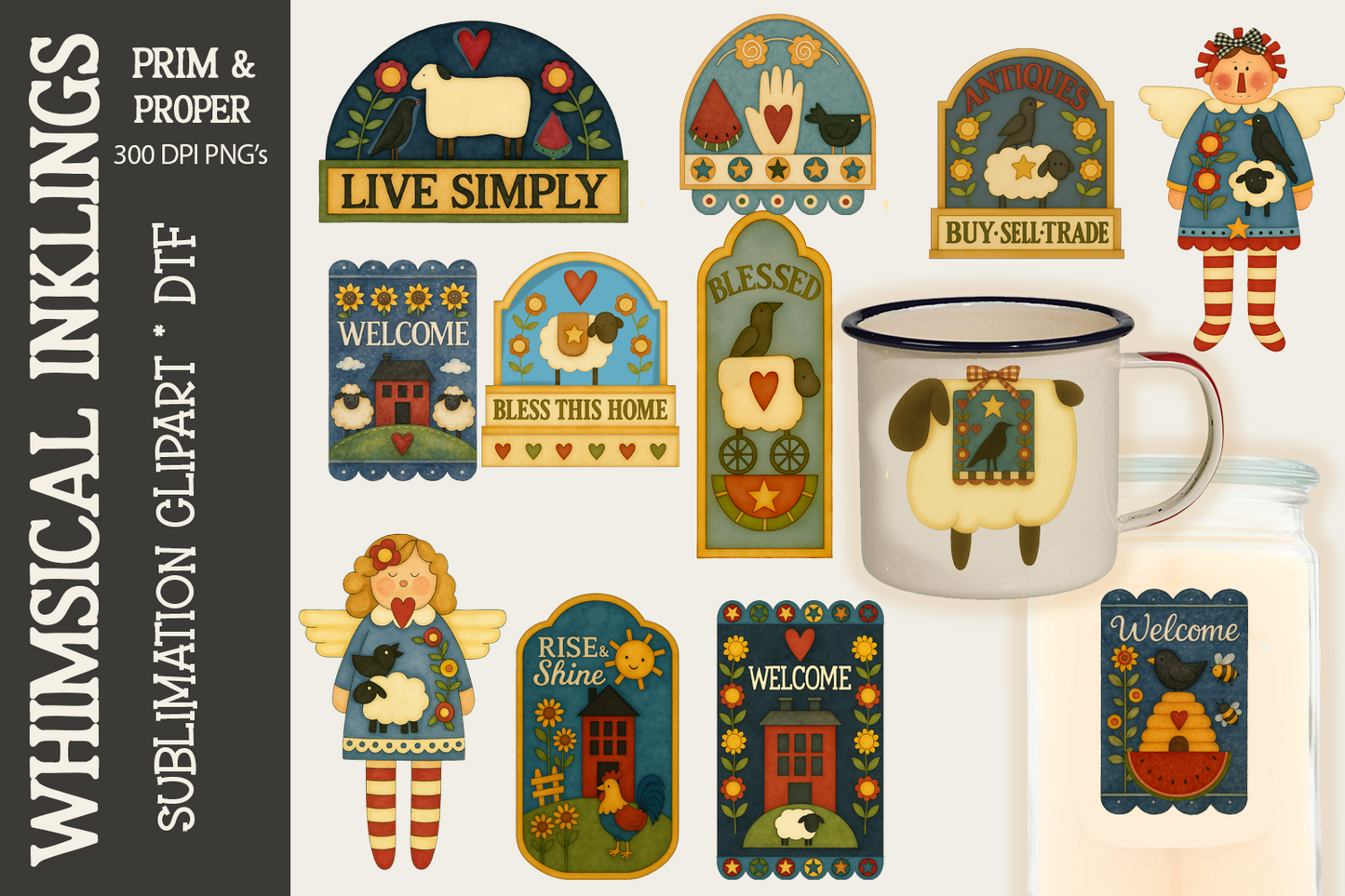 Prim and Proper Sublimation Clipart| Folkart DTF Clipart