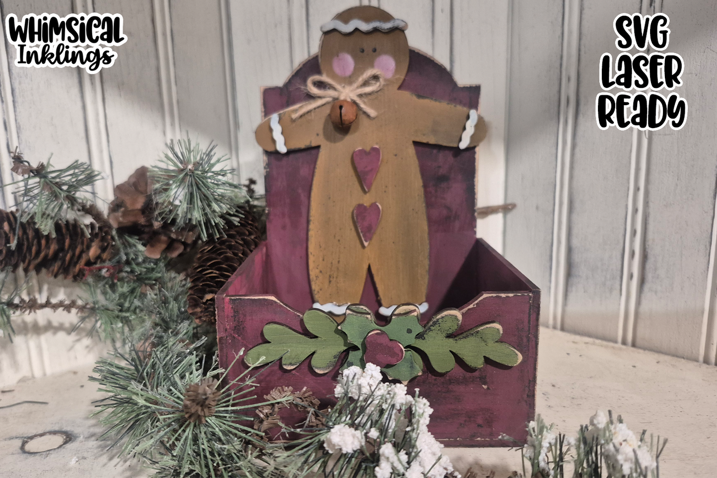 Prim Gingerbread Box Laser SVG