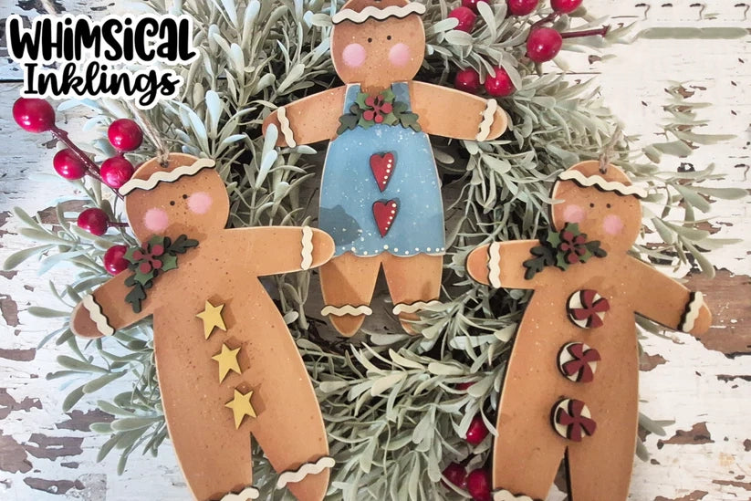 Prim Gingers Ornament DIY Wood Kit Set