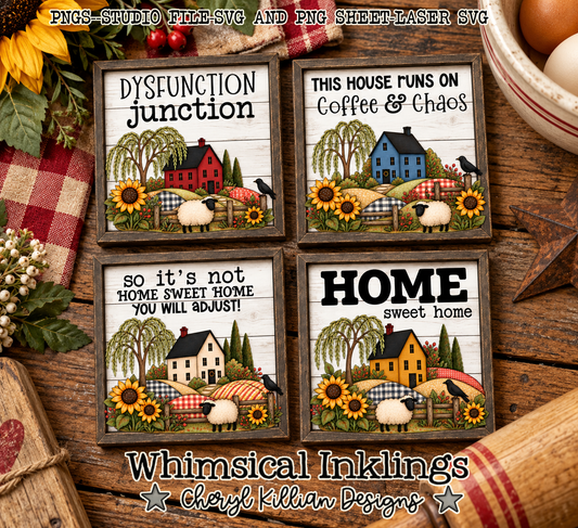 Prim Home Magnet Set Laser SVG and Mod Podge Printables| Laser SVG
