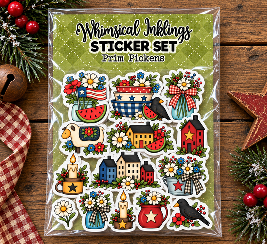 Prim Pickens Sticker Sheet| Printable Stickers