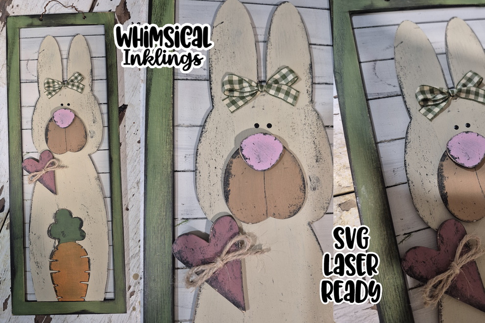 Prim Rabbit Sign Laser SVG – Whimsical Inklings