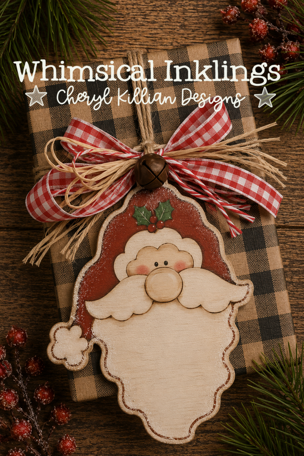 Prim Santa face Ornament Laser SVG| Christmas Laser SVG