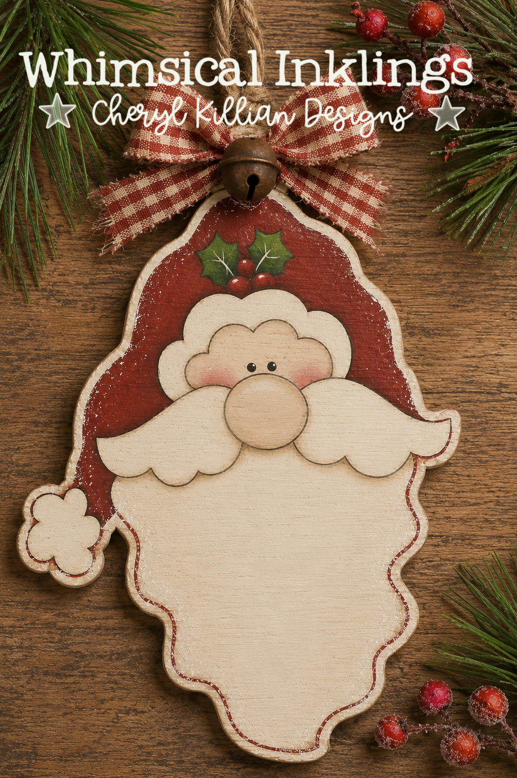 Prim Santa face Ornament Laser SVG| Christmas Laser SVG