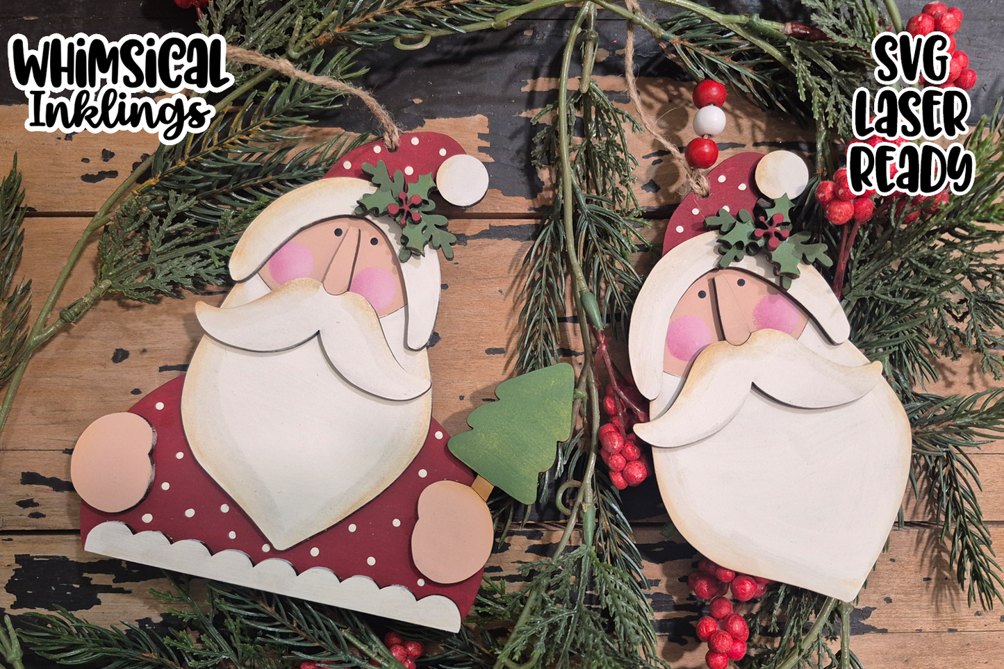 Prim Santy Claus Ornaments Laser SVG